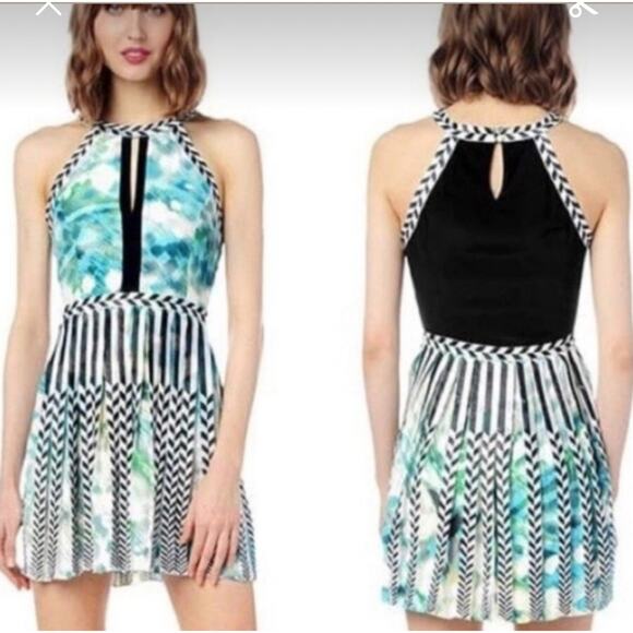 Parker Selita Mini Dress Women's Small Revolve Silk Pleated Green Sleeveless - Picture 1 of 8